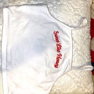 Sweet like honey cropped tank top